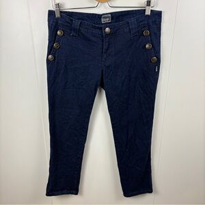 Tripp NYC Sailor Anchor Jeans Cropped Capri Pants Rockabilly Retro sz Low Rise